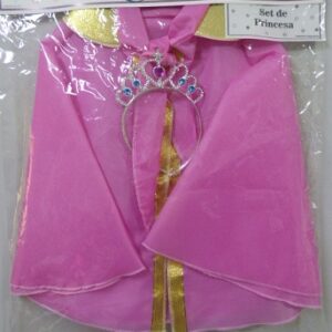 SET PRINCESA CAPA CON TIARA