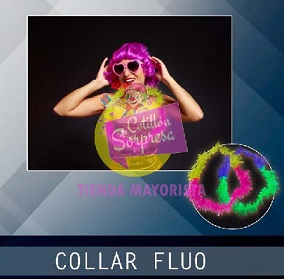 COLLAR PLASTICO HAWAIANO FLUO CON ELASTICO X1