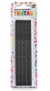 VELA FINITAS 17CM NEGRO X24U