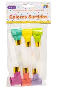 ASUSTA SUEGRA LANZA CONFETTIS COLORES X6