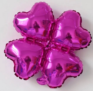 GLOBO FOIL 18P FLOR TREBOL FUCSIA