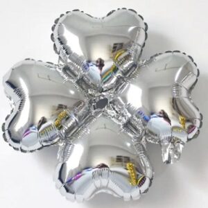 GLOBO FOIL 18P FLOR TREBOL PLATA