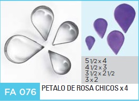 CORTANTE FLOGUS PETALOS DE ROSA CHICO X4