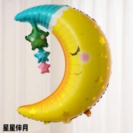 GLOBO FOIL SILUETA MEDIALUNA 58X55CM