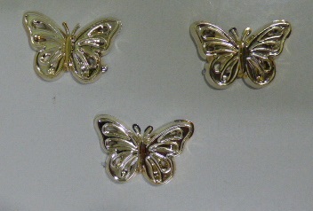 APLIQUE PLASTICO MARIPOSA ORO X24