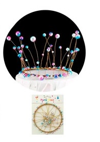 ADORNO CORONA CON PERLAS COLOR