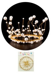 ADORNO CORONA CON PERLAS BLANCO
