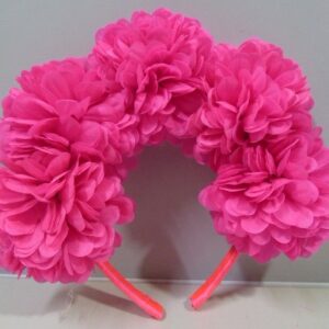 VINCHA DE CRISANTEMOS FUCSIA