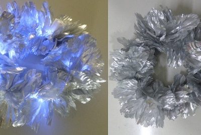 VINCHA FLOR DE SEDA PLATA LED