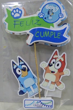 ADORNO SET FELIZ CUMPLE 3D BLUEY
