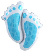 GLOBO FOIL SILUETA 27P HUELLITAS CELESTE