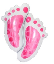 GLOBO FOIL SILUETA 27P HUELLITAS ROSA