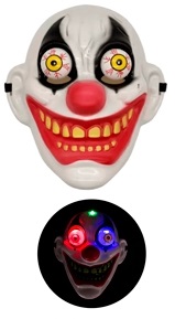 CARETA RIGIDA LED PAYASO OJOS