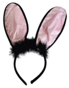 VINCHA OREJAS CONEJO SEDA CON PLUMAS