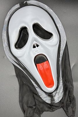 CARETA SCREAM CON LENGUA ROJA Y TELA