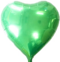 GLOBO FOIL 18P CORAZON LISO VERDE