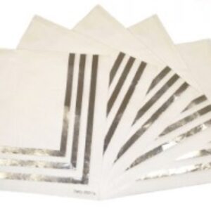 SERVILLETAS BORDE PLATEADO X12