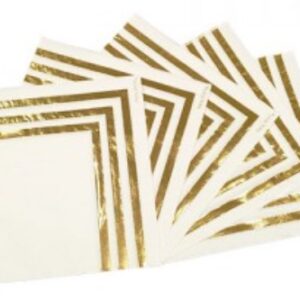 SERVILLETAS BORDE DORADO X12
