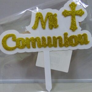 ADORNO PINCHE PLASTICO FRASE MI COMUNION CRUZ