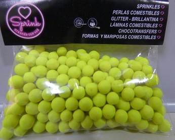 PERLAS COMESTIBLES X 40GR NEON AMARILLO