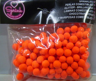PERLAS COMESTIBLES X 40GR NEON NARANJA
