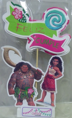 ADORNO SET FELIZ CUMPLE 3D MOANA