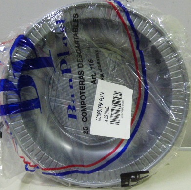 COMPOTERA DESCARTABLE X25 PLATEADA