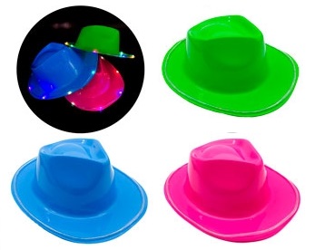 GORRO COWBOY PLASTICO CON LUZ
