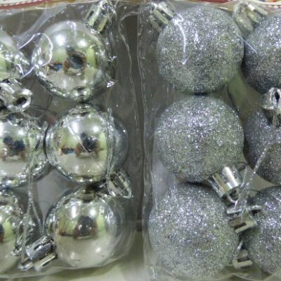 BOCHA NAVIDEÑA 4CM BOLSA X 6UNIDADES PLATEADO