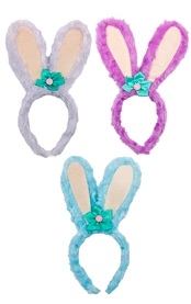 VINCHA OREJA DE CONEJO PELUCHE FLOR