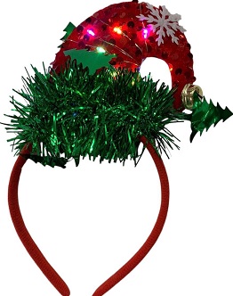 VINCHA NAVIDEÑA CON LUZ GORRITO