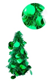 PINO NAVIDEÑO 25CM METALIZADO VERDE CIRCULOS