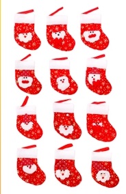 ADORNO NAVIDEÑO BOTA ESTAMPADA 18CM