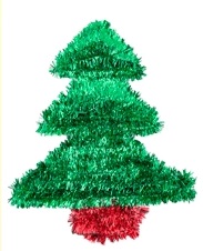 ADORNO NAVIDEÑO OROPEL PINO VERDE 35CM