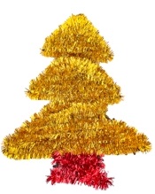 ADORNO NAVIDEÑO OROPEL PINO DORADO 35CM