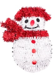 ADORNO NAVIDEÑO OROPEL MUÑECO DE NIEVE 30CM