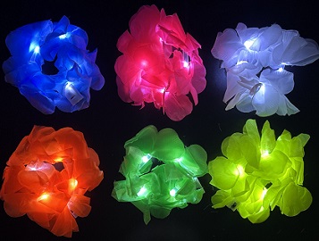 PULSERA HAWAIANA TELA LED X 1