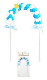 ADORNO PINCHE ARCO CON POMPONES CELESTE