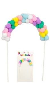 ADORNO PINCHE ARCO CON POMPONES MULTICOLOR