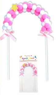 ADORNO PINCHE ARCO CON POMPONES ROSA