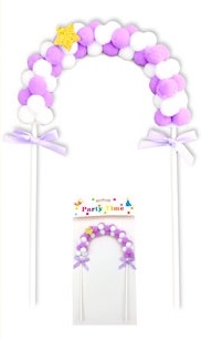 ADORNO PINCHE ARCO CON POMPONES LILA