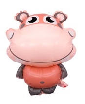 GLOBO FOIL SILUETA 24P HIPOPOTAMO