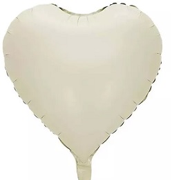 GLOBO FOIL 10P CORAZON LISO CREMA