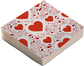 SERVILLETA PREMIUM X 20 CORAZONES