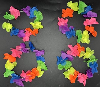 VINCHA HAWAIANA ELASTICA X 12 MULTICOLOR