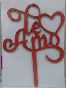 PINCHE FIBROFACIL TE AMO ROJO