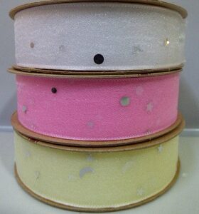CINTA ORGANZA 25MM X10MT LUNAS ESTRELLAS