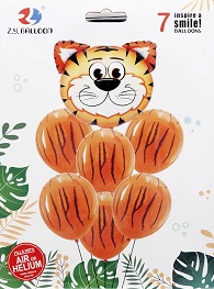 SET 7 GLOBOS ANIMAL TIGRE