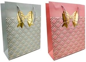 BOLSA DE REGALO 26X32 MOÑO DORADO GRANDE