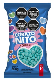 LENTEJA CHOCOLATE CORAZON X 500GR CELESTE